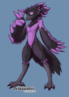 Anthro bird, cel shaded commission